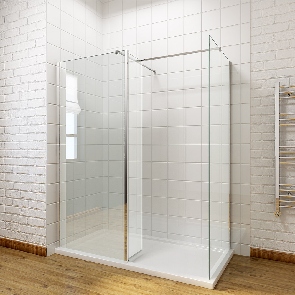 Walk In Shower Enclosure Wet Room Screen Flipper Return Panel Tray